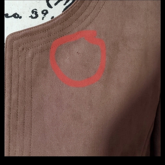 Orvis- Womens Light brown Open Blazer/ Suit Coat Suede front slip pockets Sz.12 - Picture 6 of 6